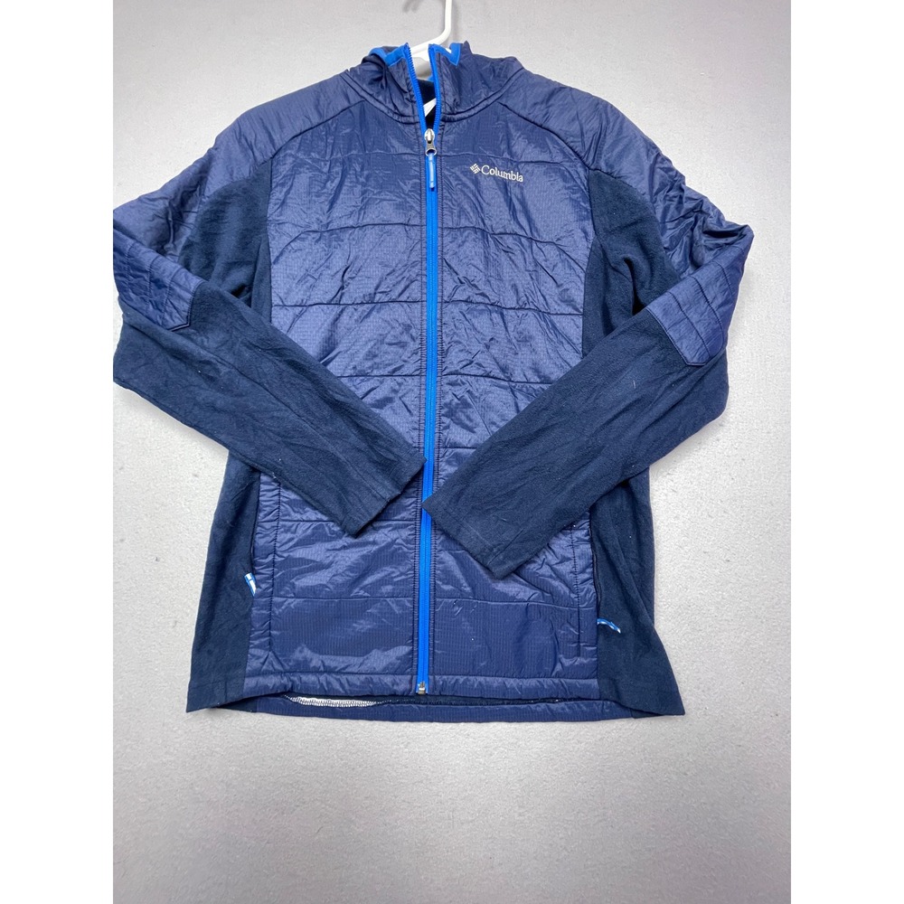 Columbia Hybrid Jacket Polyester Nylon Navy Blue XL (18/20) Youth Boys